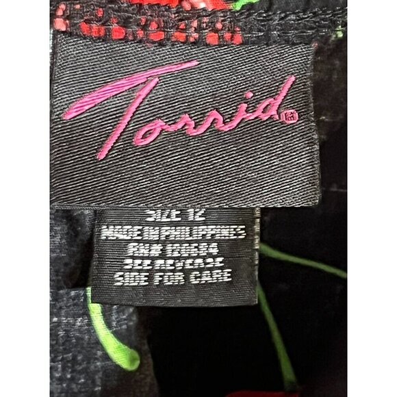 Torrid Dress 12 Black Skater Cherry Retro Pinup Fairy Goth Whimsical Punk - Picture 3 of 16